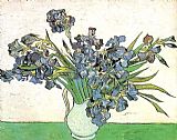 Irises Canvas Paintings - Vase with Irises